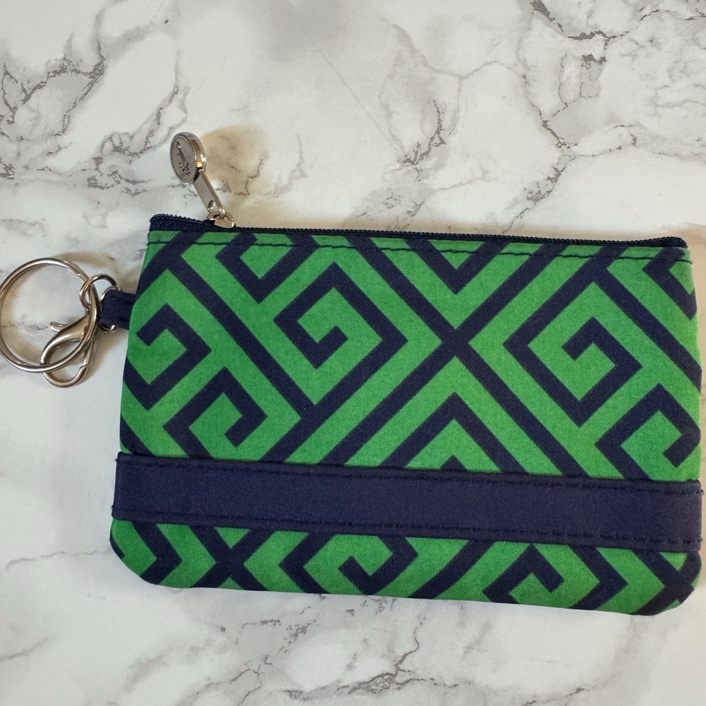 Initials Inc coin purse‎ with key ring and clasp.